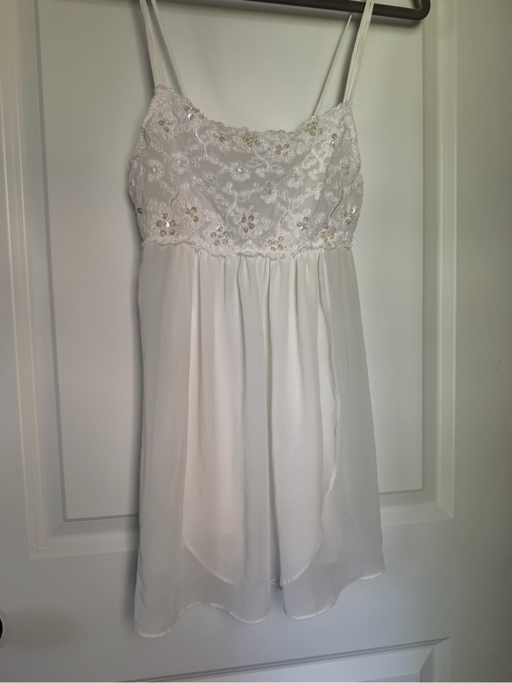 Y2K White Sheer Babydoll Lingerie Top | Vintage Fairycore Coquette Romantic